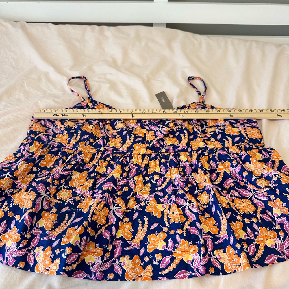 J.Crew Navy Floral Spaghetti-Strap Peplum Camisole Size XXL NWT - Picture 5 of 13